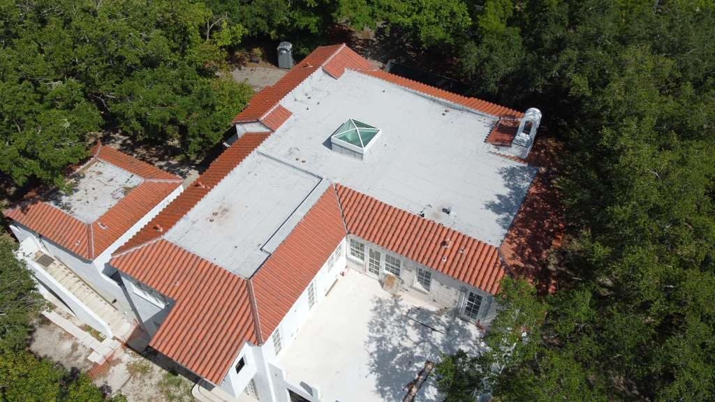 Completed two-piece barrel roof