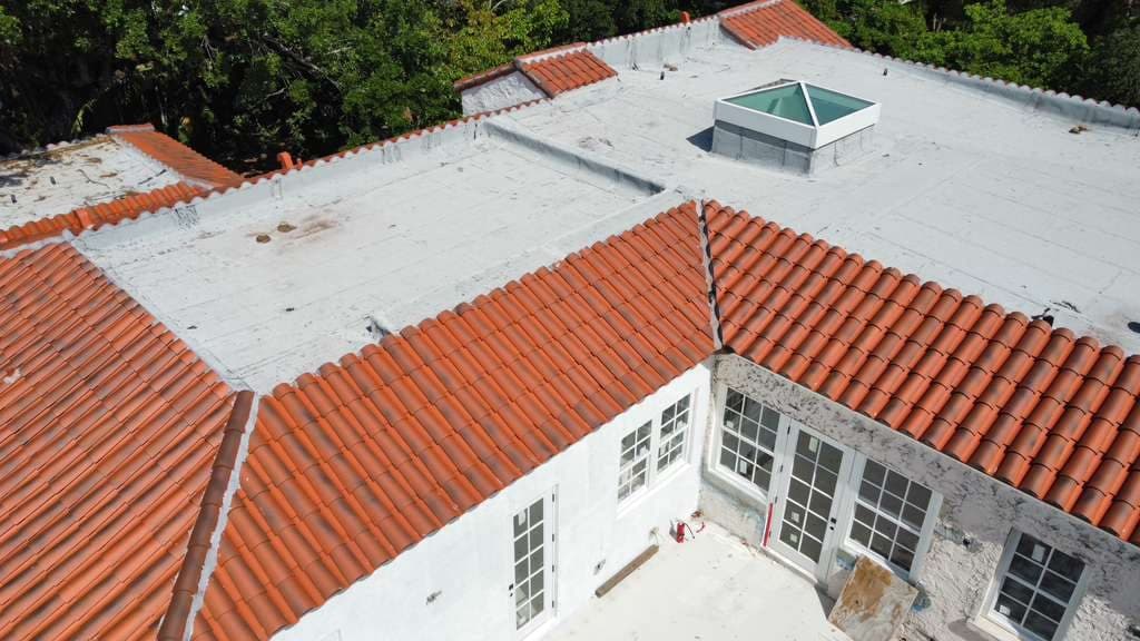 Completed two-piece barrel roof
