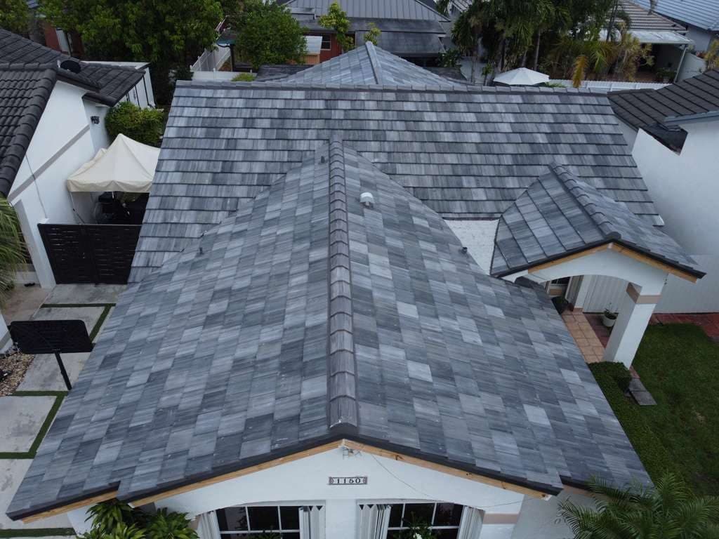 Completed flat tile roof