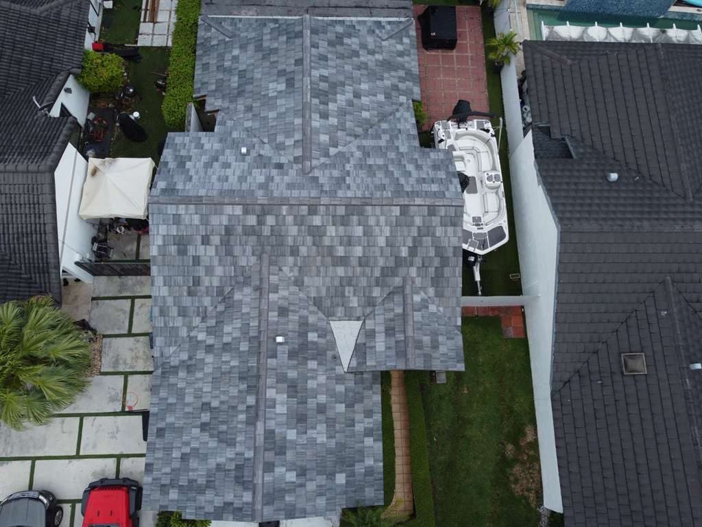 Completed flat tile roof