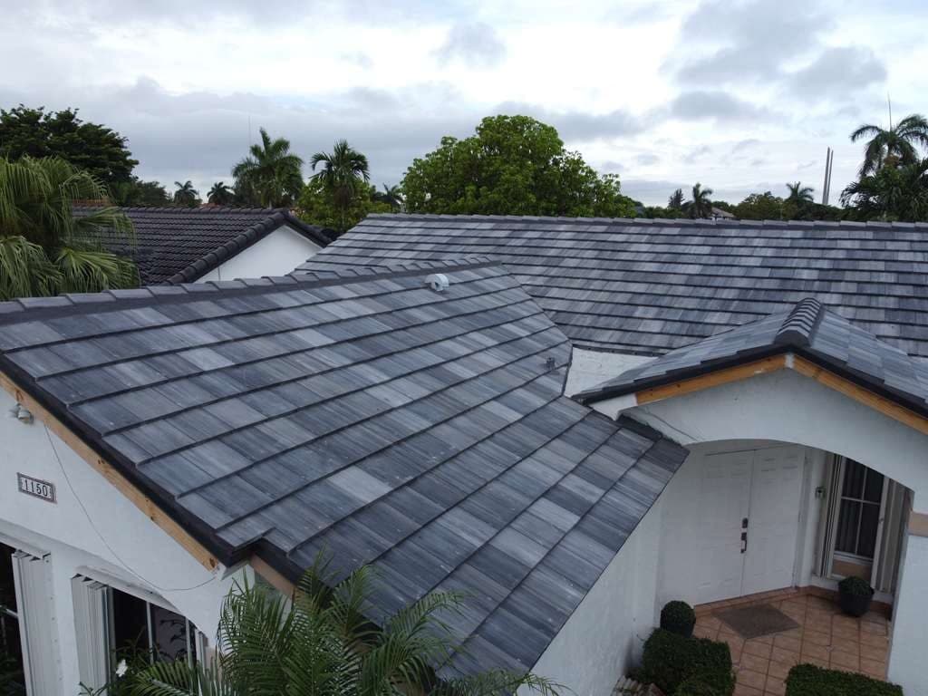 Completed flat tile roof