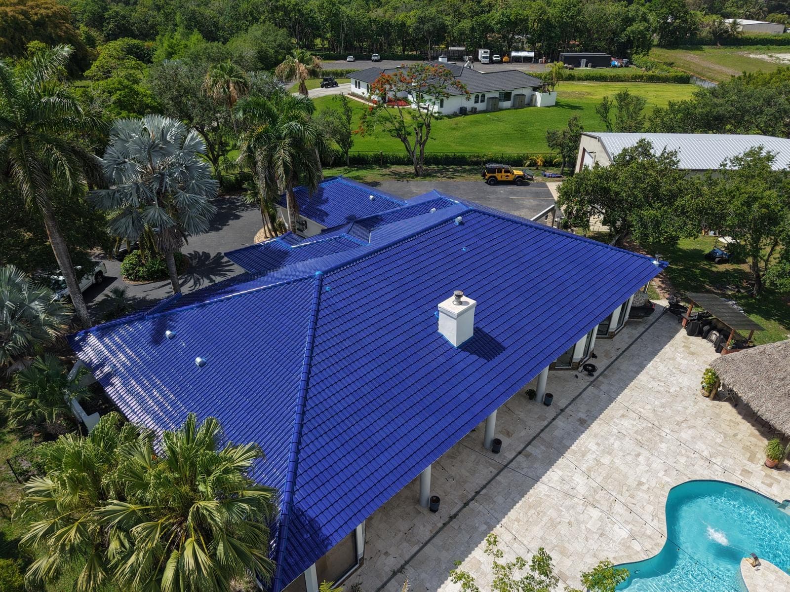 Completed spanish s tile roof