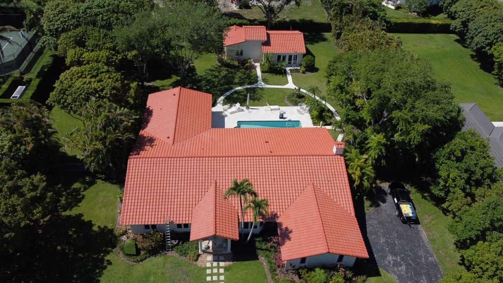 Completed spanish s tile roof