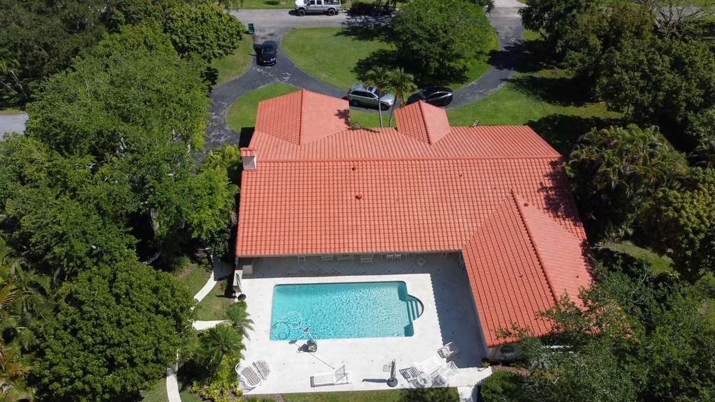 Completed spanish s tile roof