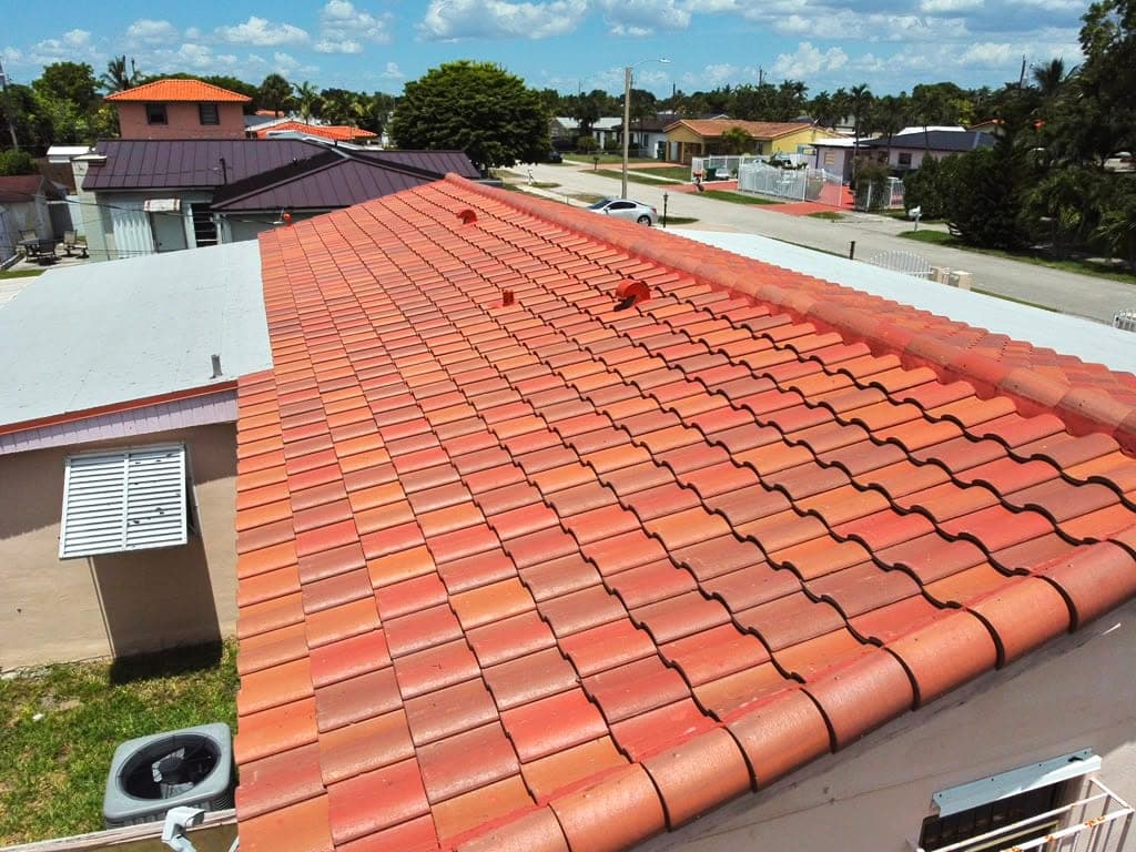Completed spanish s tile roof