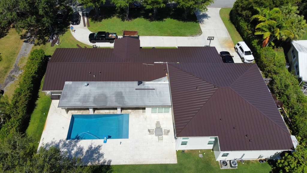 Completed standing seam metal roof