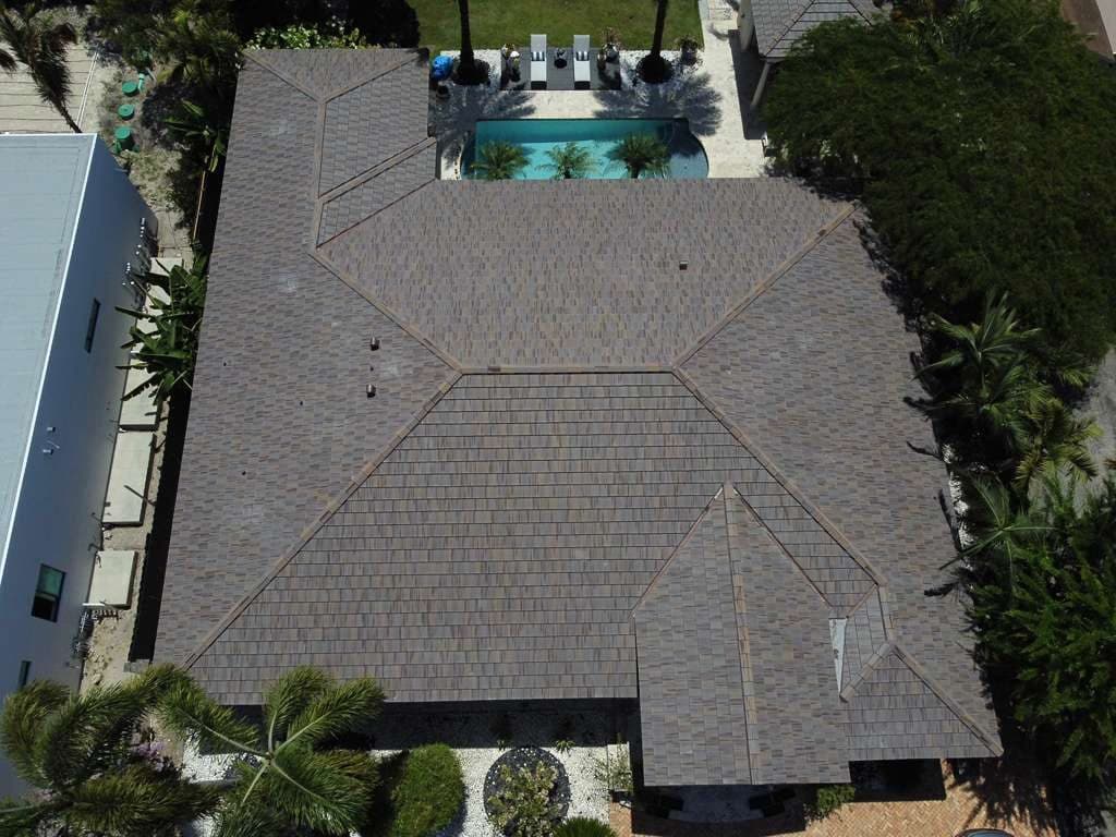 Completed flat tile roof